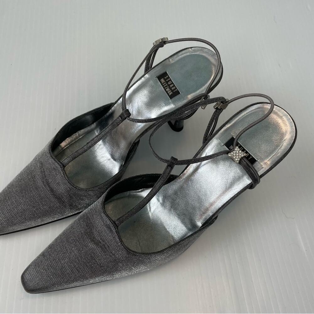 Stuart Weitzman T-Strap Pointy Toe Pumps Heels Si… - image 2